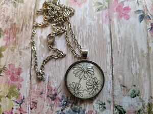 Chapter Page Flower pendant necklace made with The Cruel Prince book pages